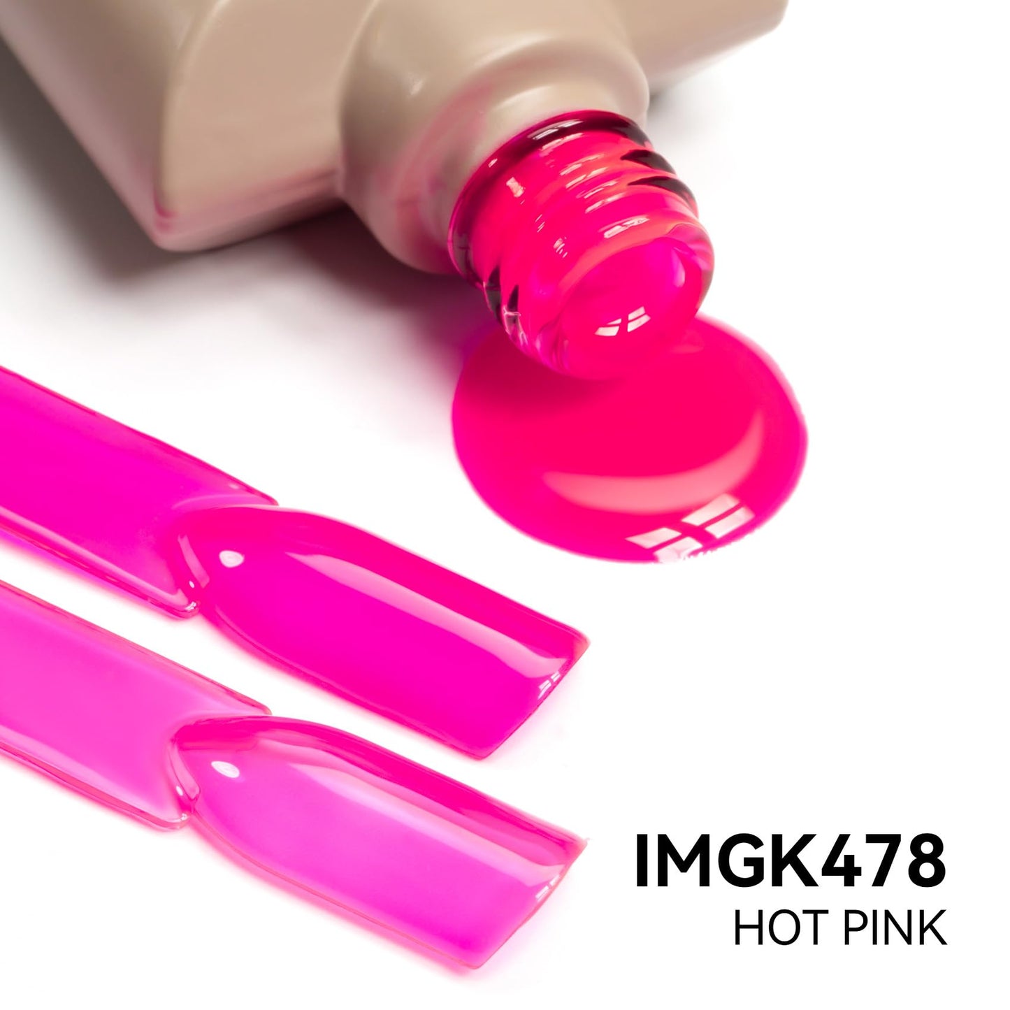 MAYCHAO 15ML Jelly Hot Pink Gel Nail Polish 1Pc Transparent Bright Pink Gel Polish Soak Off UV LED Translucent Nail Polish Nail Art Starter Manicure Salon DIY at Home, 0.5 OZ