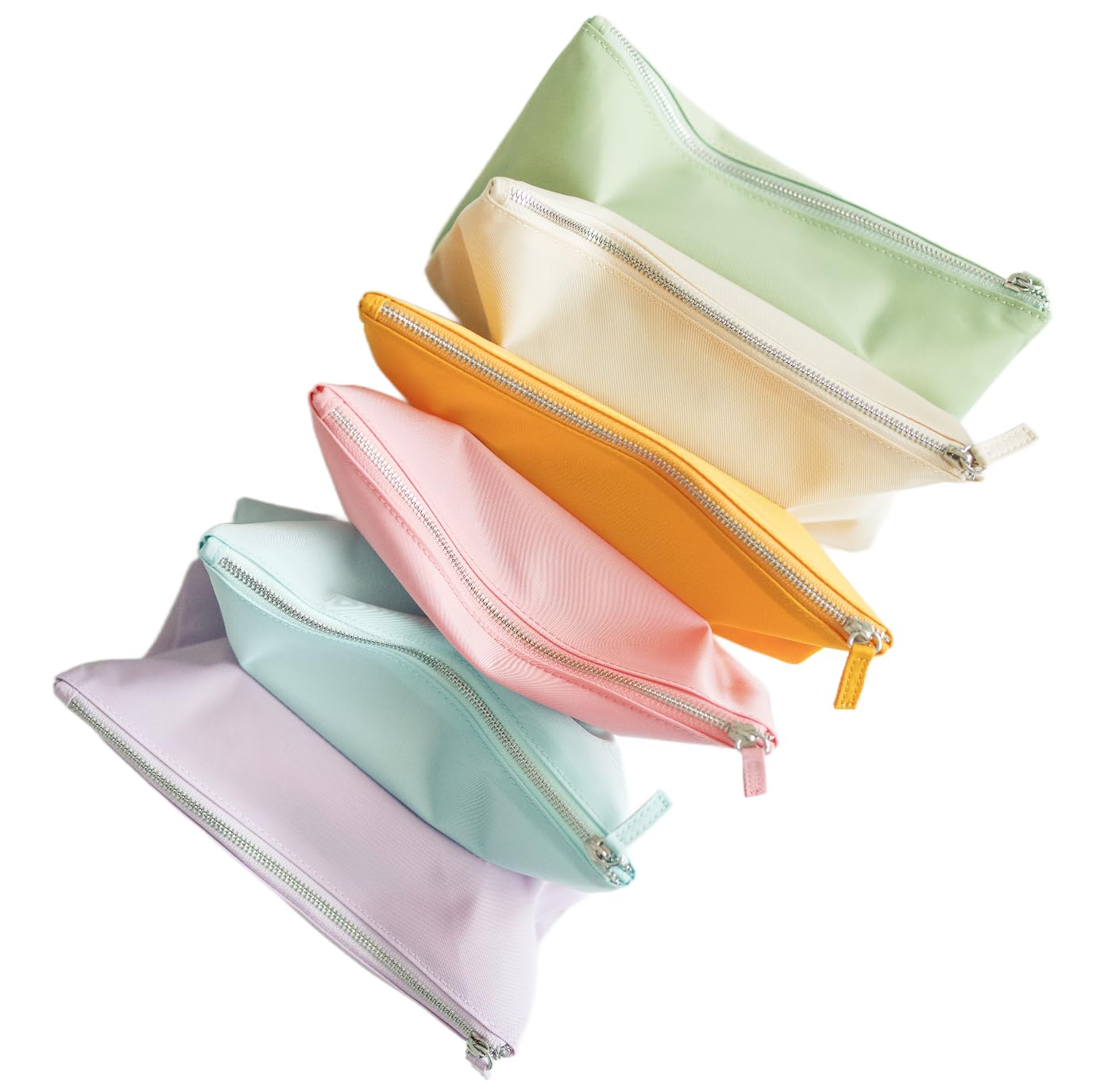 Honeycat Accordion Bag Clutch 6 Compartment Travel Zipper Compact Expandable Cosmetic Accessory Pouch in Pastel Dusk