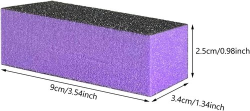 HeeYaa Nail Buffer Sanding Block Set - 10 Pcs 100/180 Grit Polisher for Manicure & Pedicure | Black & Purple