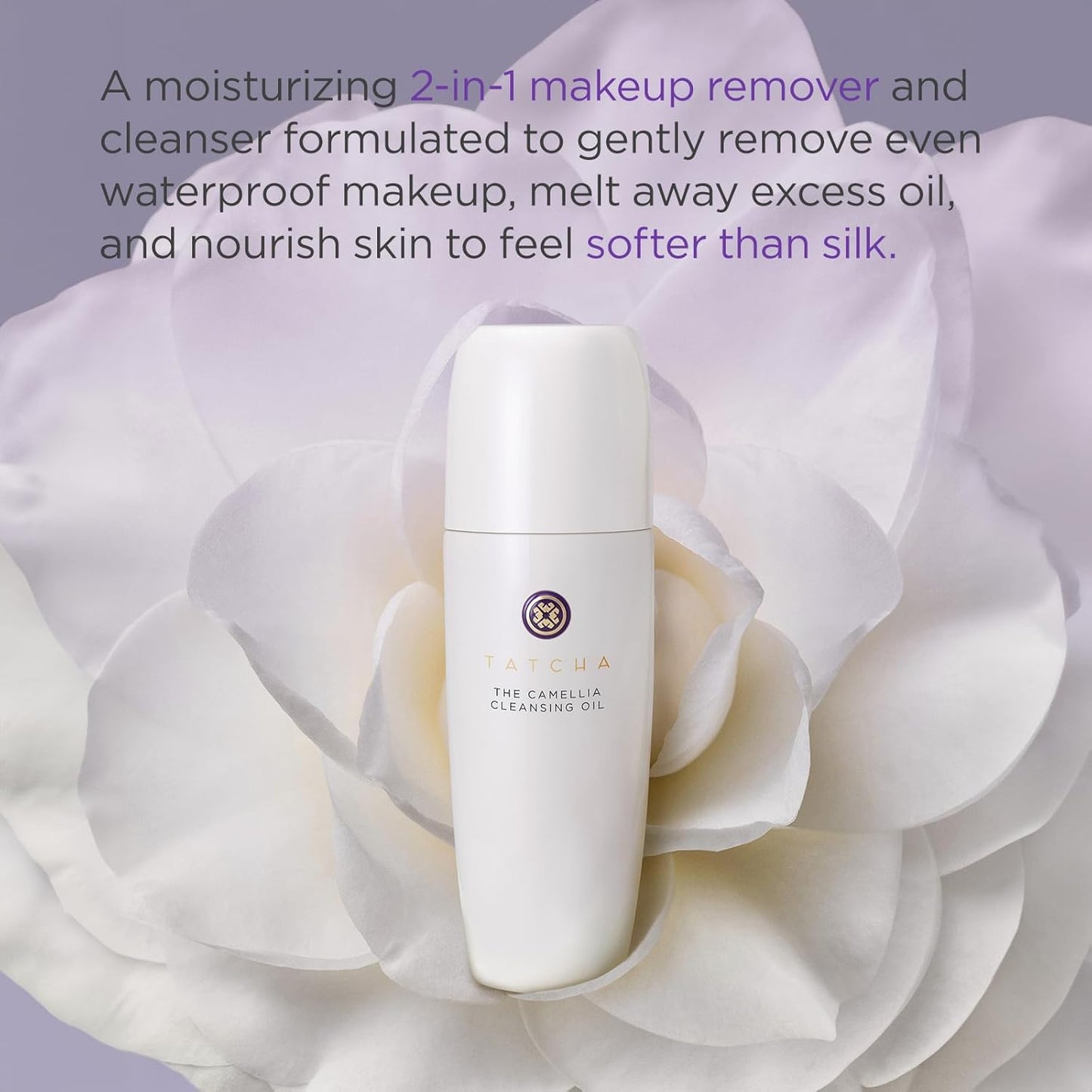 TATCHA Camellia Cleansing Oil - Travel-Sized 2-in-1 Makeup Remover & Face Wash | 50 ml / 1.7 fl. oz.