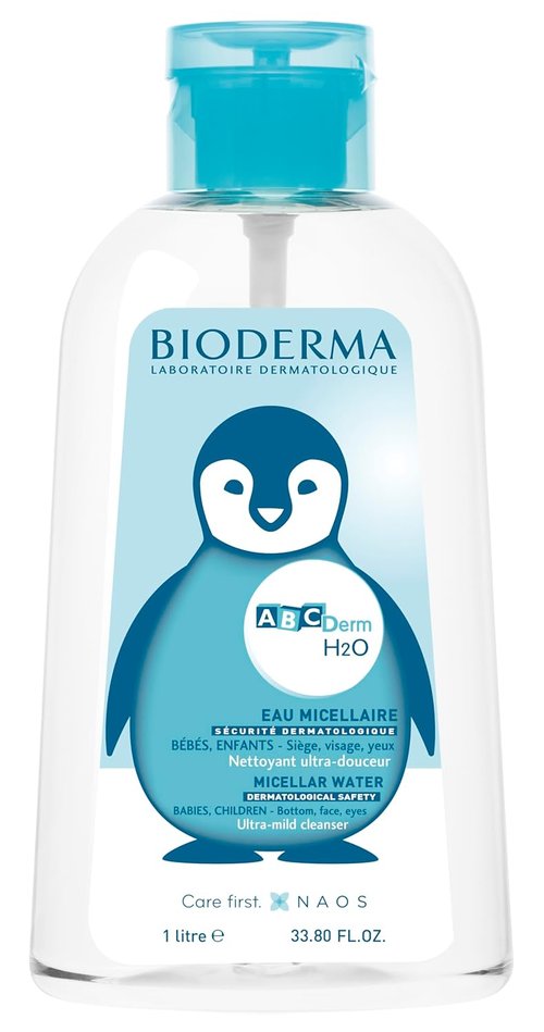 Bioderma ABCDerm H2O - Gentle Baby Skin Care Cleanser - 500ml Hypoallergenic Formula