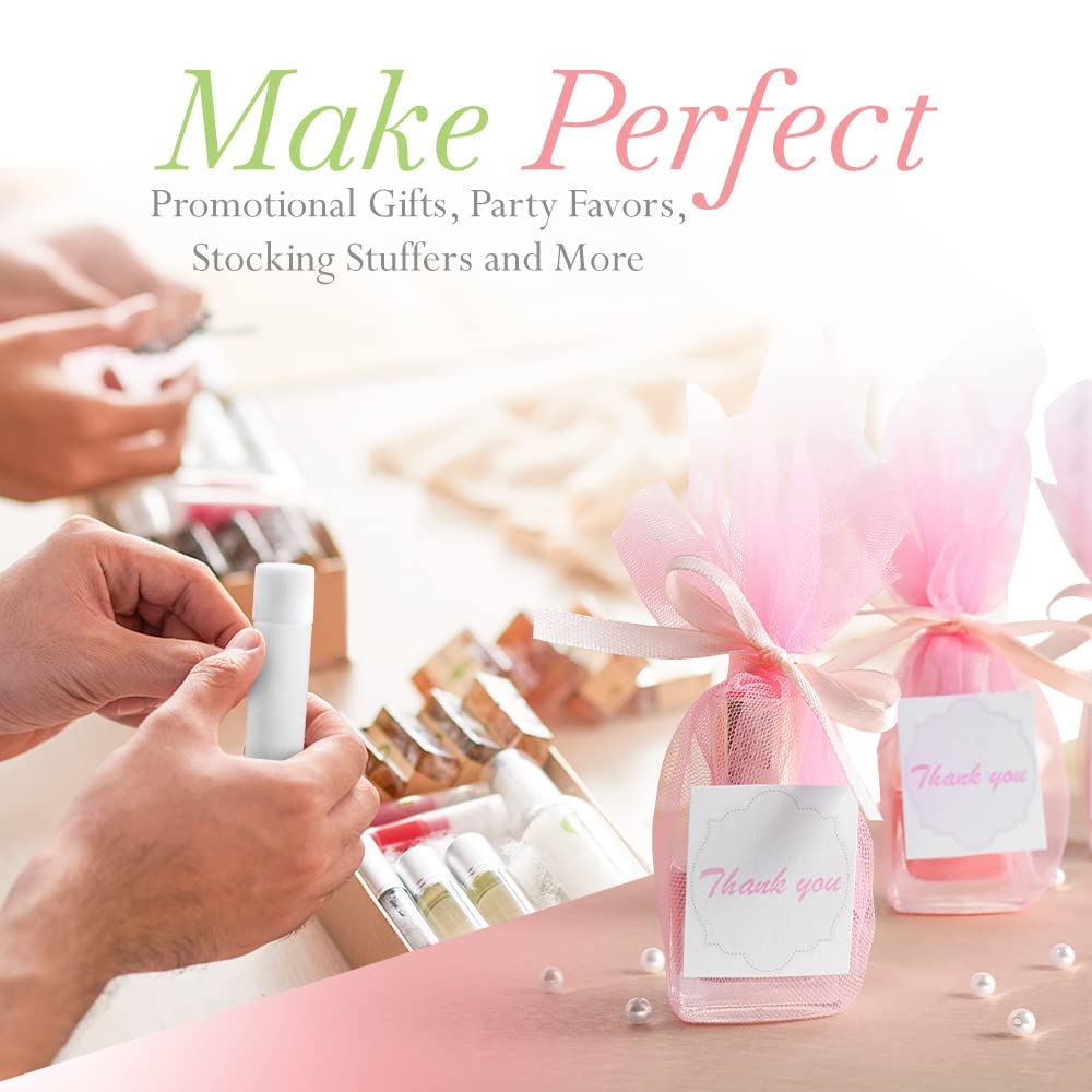 Skiennix Lip Balm Bulk - Natural Ingredients with Vitamin E & Shea Butter | 50 Count, Vanilla - Perfect for Parties & Weddings