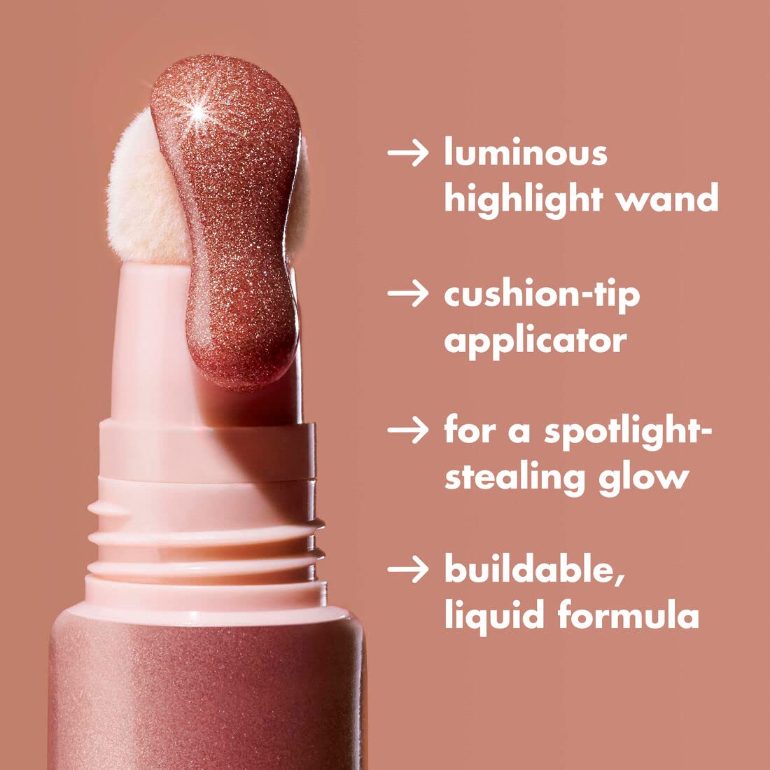 e.l.f. Halo Glow Highlight Wand - Liquid Highlighter for Luminous Skin | Buildable, Vegan, Rose Quartz