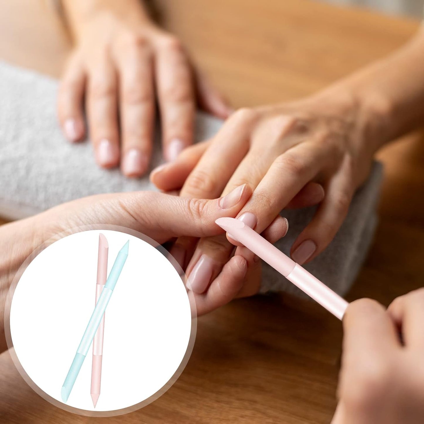 Skiennix Glass Cuticle Pusher Set - Double-Sided Cuticle Remover Tools for Perfect Manicures | 2 Pieces