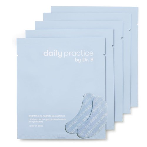 Dr. B Daily Practice Brighten & Hydrate Under Eye Patches - Cooling Hydrogel Masks for Dark Circles & Puffiness | 5 Pack