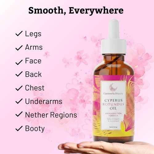 Cyperus Rotundus Oil - 60ml Natural Hair Removal & Moisturizing Oil | Soothes & Reduces Body Hair Growth