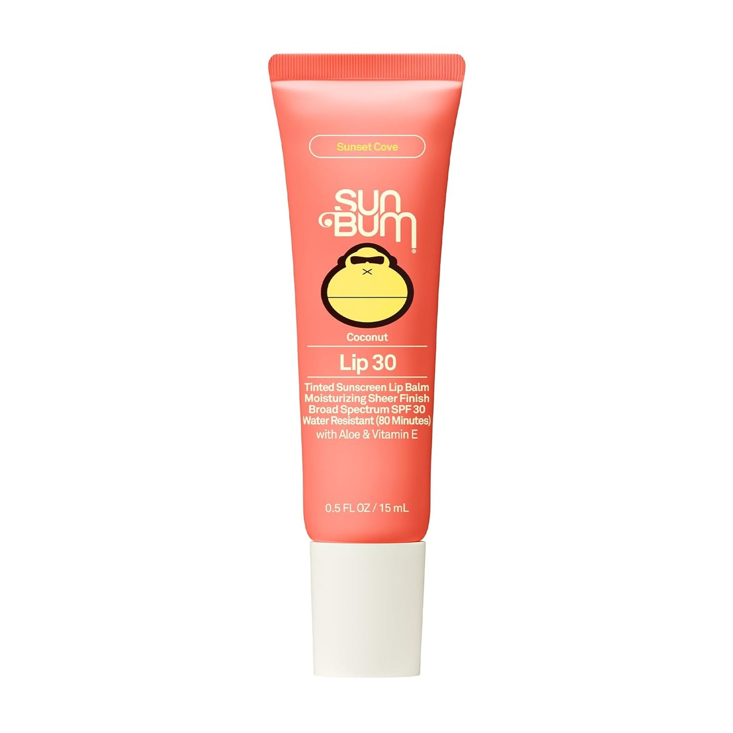 Sun Bum SPF 30 Tinted Lip Balm - Coconut Flavor, Moisturizing with Aloe & Vitamin E - 0.5 oz