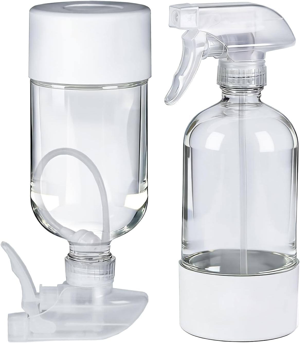 Skiennix 360° Glass Spray Bottles - 16 oz Refillable Containers with Silicone Sleeve & Adjustable Nozzles | Perfect for Hair, Cleaning & Plants