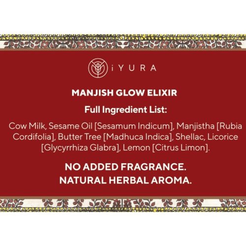 iYURA Manjish Glow Elixir - Natural Face Moisturizer for Dewy Skin & Clarity | Lightweight Night Oil, 1.69 fl oz