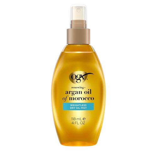 OGX Renewing + Argan Oil of Morocco Weightless Healing Dry Oil Spray, Argan Oil for Hair Care, Lightweight Mist for Split Ends, Frizz Control & Shine, Paraben & Sulfated-Surfactants Free, 4 fl oz