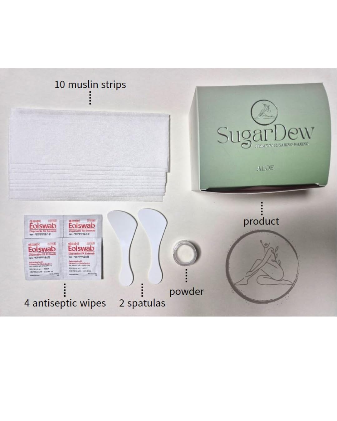 SugarDew Premium DIY Sugar Wax Kit - Aloe Infused Hair Removal for Legs, Arms & Face | 10.58oz All-in-One Set