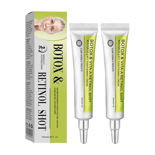 Botoxmix & Vita-A Retinol Shot Wrinkle-Lift Tightening Cream, Instant Face Lift Cream Anti Wrinkle, Pore Minimizer, Fine Lines, All Skin 2Pcs