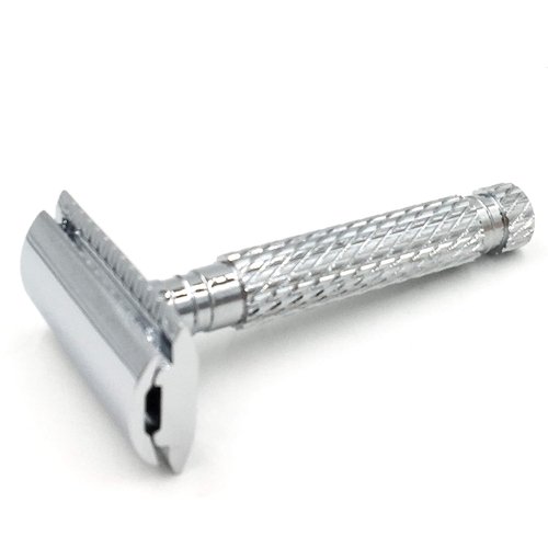 Parker 94R Double-Edge Safety Razor - Chrome-Plated Brass, Standard-Length Handle + 5 Premium Blades