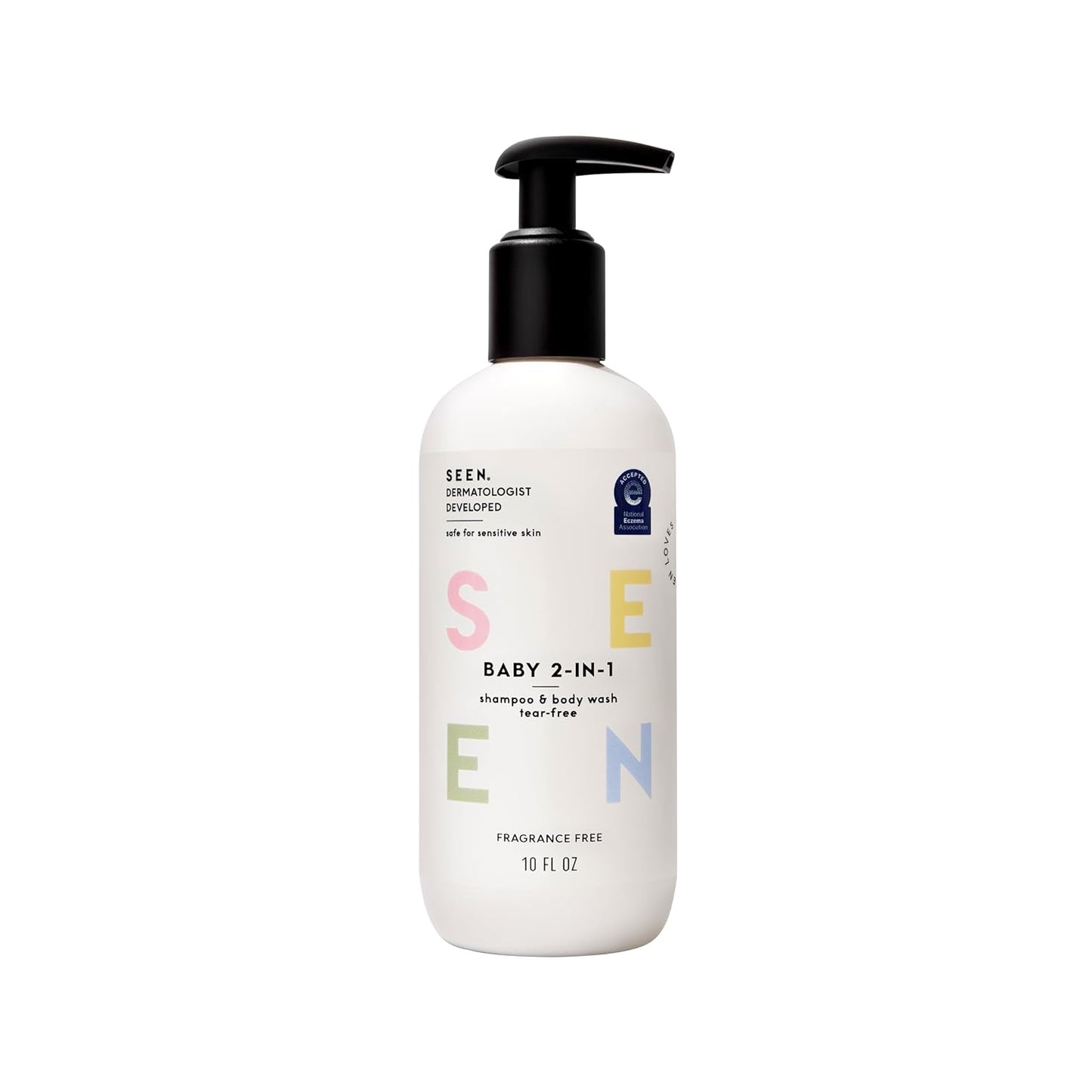 SEEN Baby 2-in-1 Shampoo & Body Wash - Fragrance-Free, Tear-Free Cleanser for Sensitive Skin