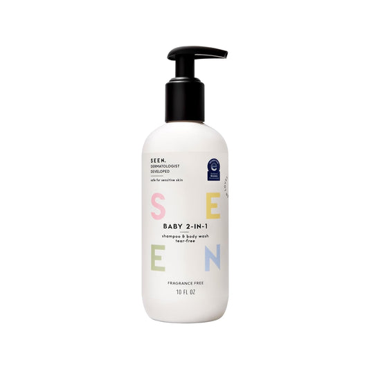 SEEN Baby 2-in-1 Shampoo & Body Wash - Fragrance-Free, Tear-Free Cleanser for Sensitive Skin