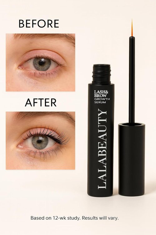 LalaBeautyCo Lash Growth Serum - Longer, Thicker Lashes with Peptide & Biotin Formula | Ophthalmologist Tested, Cruelty-Free
