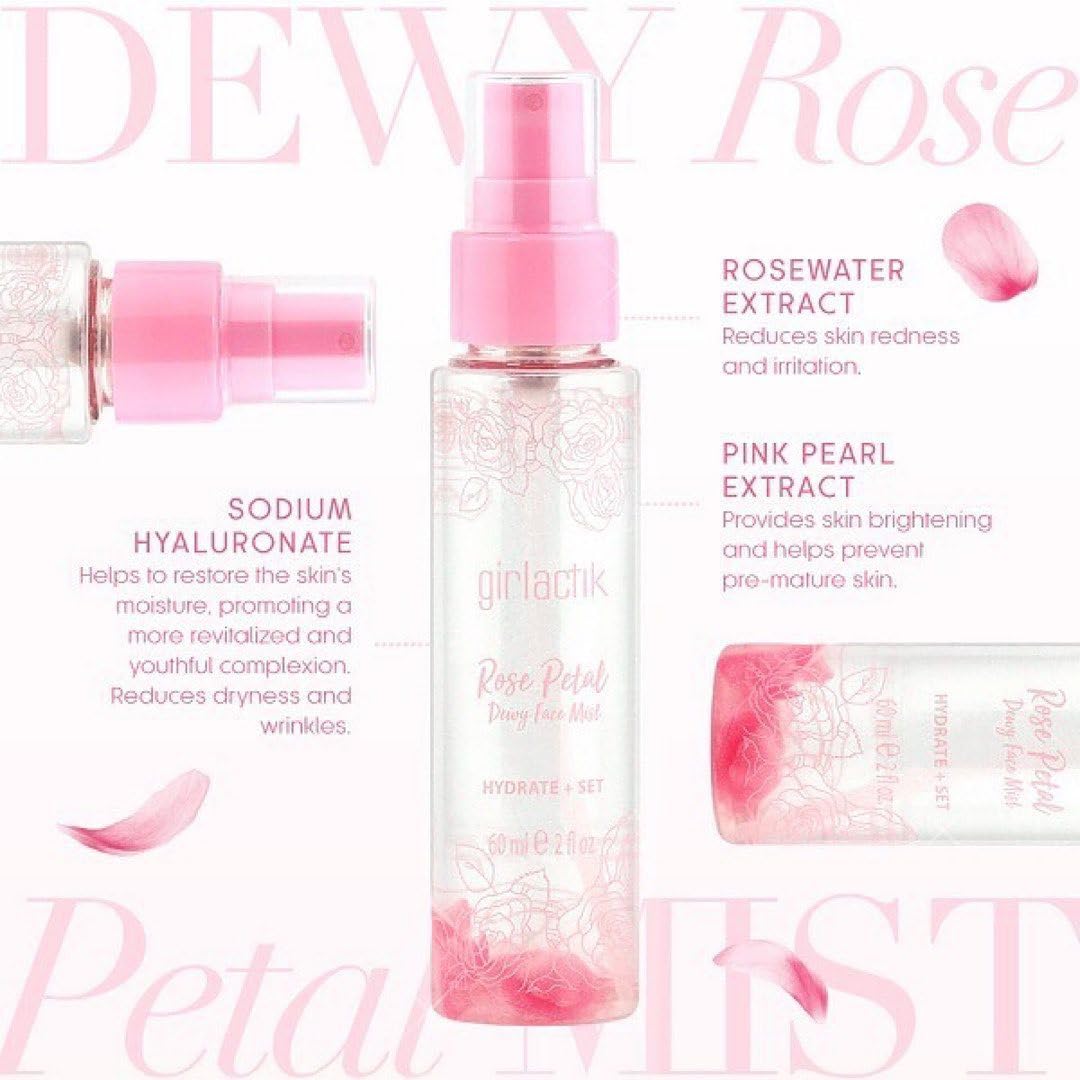 Skiennix Rose Petal Dewy Face Mist - Hydrating & Refreshing Facial Spray | 4 oz