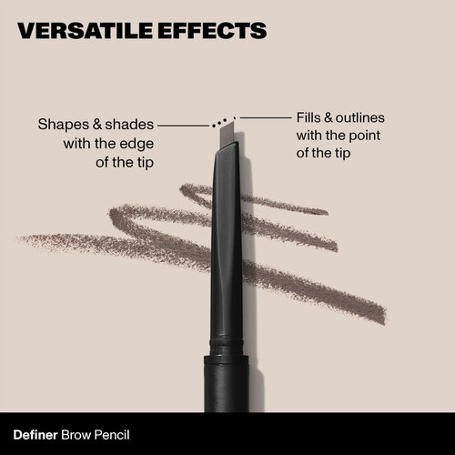 Morphe Definer Dual-Ended Brow Pencil & Spoolie - Eyebrow Pencil with Precision Slanted Tip for Shaping, Defining & Filling - Smooth, No-Tug Formula - Hazelnut (0.003 oz)