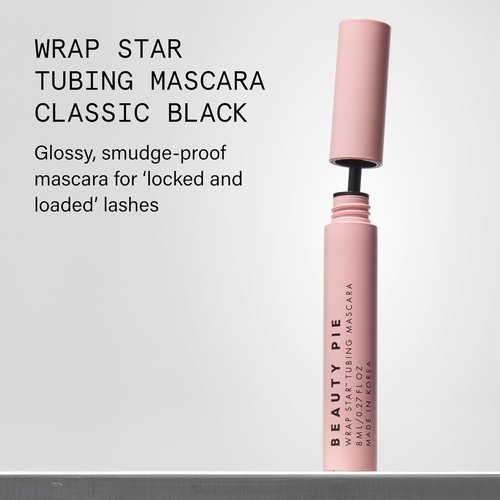 Beauty Pie Wrap Star Tubing Mascara - Smudge-Proof & Flake-Proof Lengthening in Classic Black, 0.27 fl oz