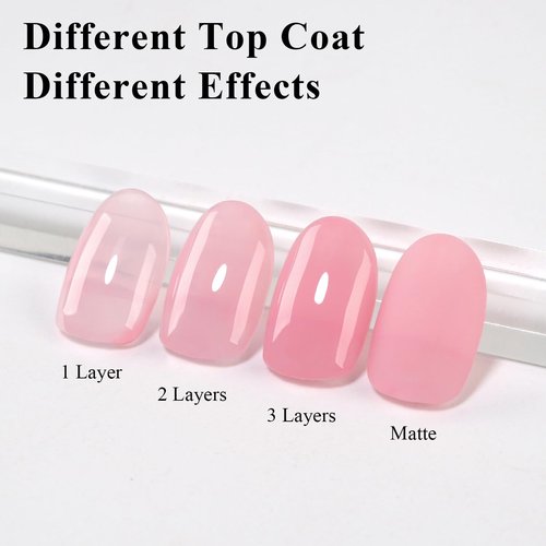 Imtiti Jelly Gel Nail Polish, Pink Sheer Jelly Gel Polish Spring Summer Translucent Art Manicure Salon DIY Design 10ML
