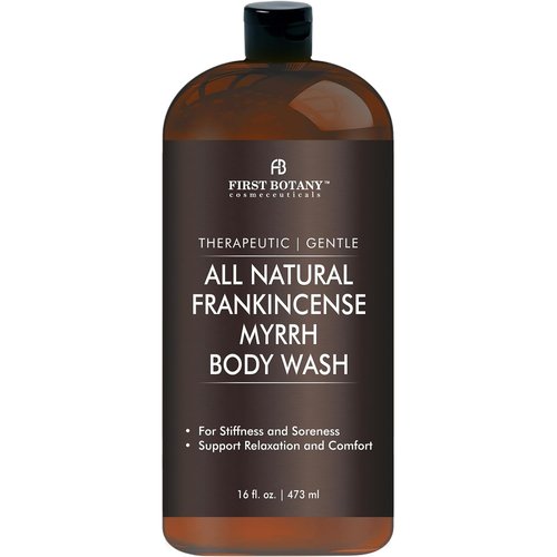 First Botany All-Natural Body Wash - Odor Control & Skin Relief Shower Gel for Men & Women | 16 fl oz (Frankincense Myrrh)