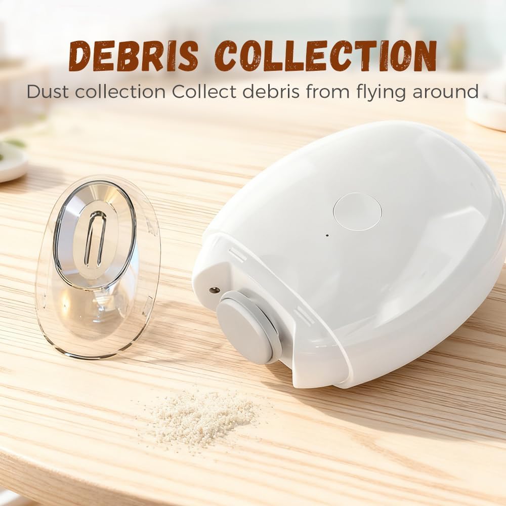 Universal Automatic Fingernail Grinder,Portable Electric Nail Clipper with LED Light and 3 Speeds,360° Silent Auto Fingernail Cutter and Polishing Trimmer,Grooming Home