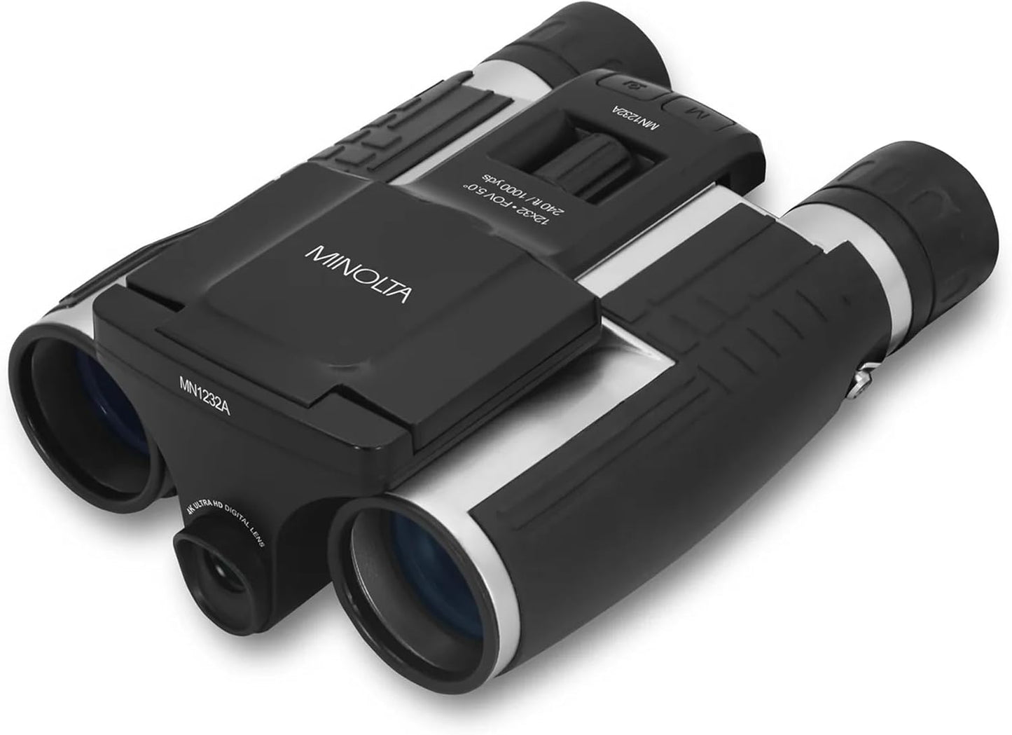 Minolta 12x32 Digital Binoculars - 4K UHD Video Camera, 48MP Photo Capture, 8X Digital Zoom, IPS Anti-Glare Screen, Fog-Resistant Optics, Compact, Ideal for Birdwatching & Travel Hunting + Harness