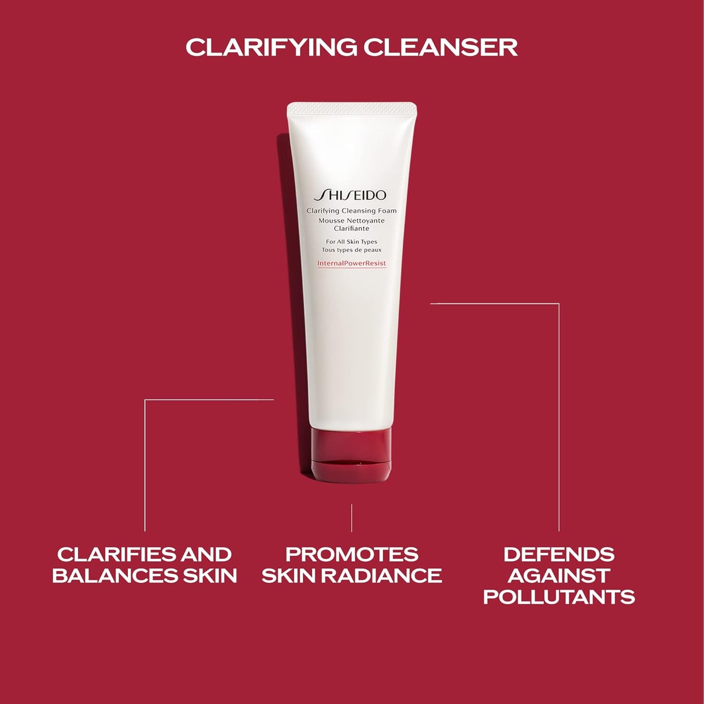 Shiseido Clarifying Cleansing Foam - 125 mL - Deep Cleansing & Balancing for Radiant Skin - All Skin Types