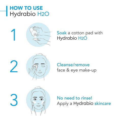Bioderma - Hydrabio H2O Micellar Water - Gentle Face Cleanser & Makeup Remover for Sensitive Skin