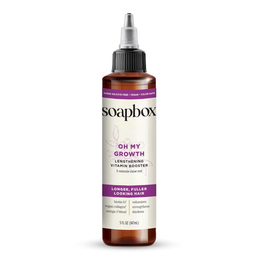 Soapbox Oh My Growth - Lengthening Vitamin Booster Treatment for Thicker, Fuller Hair | Biotin & Vegan Collagen (5 oz)