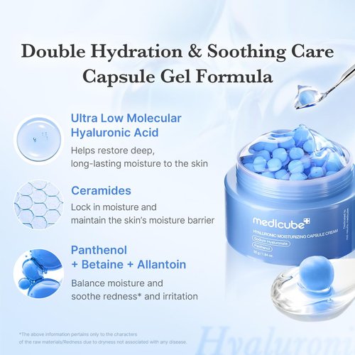 Medicube Hydration & Glow Capsule Duo - Hyaluronic Acid & Salmon DNA Cream | Firming, Plumping Moisture for Radiant Skin