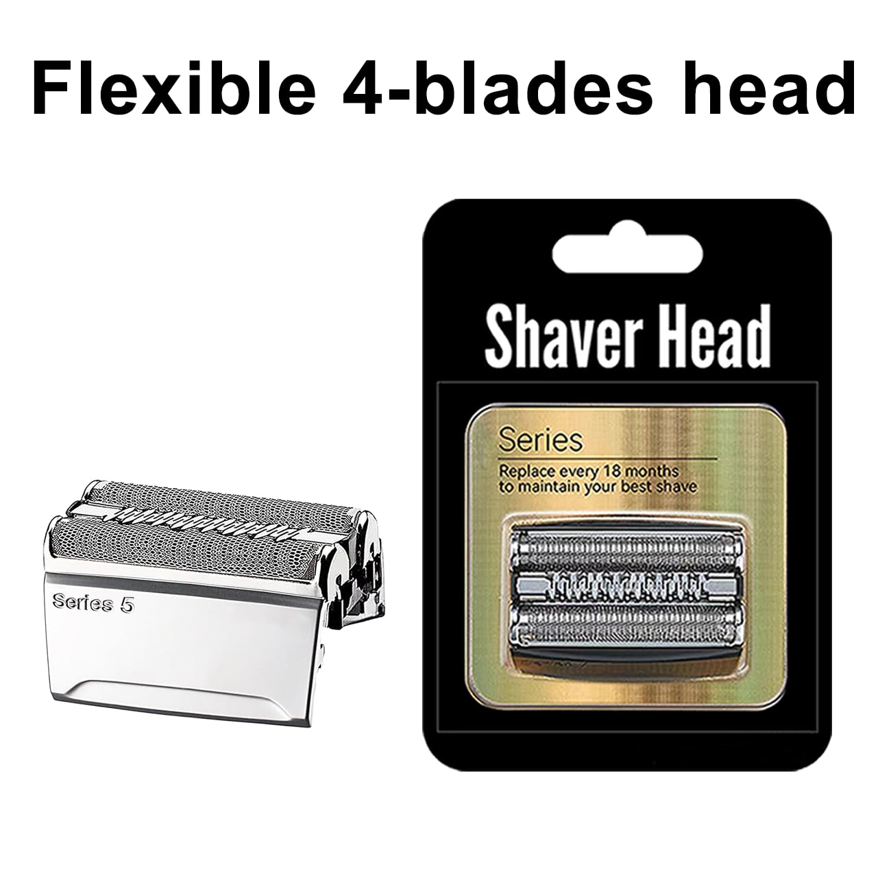 Braun 52S Series 5 Electric Shaver Replacement Head - Compatible with 5090, 5190cc, 5040, 5140s, 5030s, 5147s, 5145s, 5195cc, 5197cc