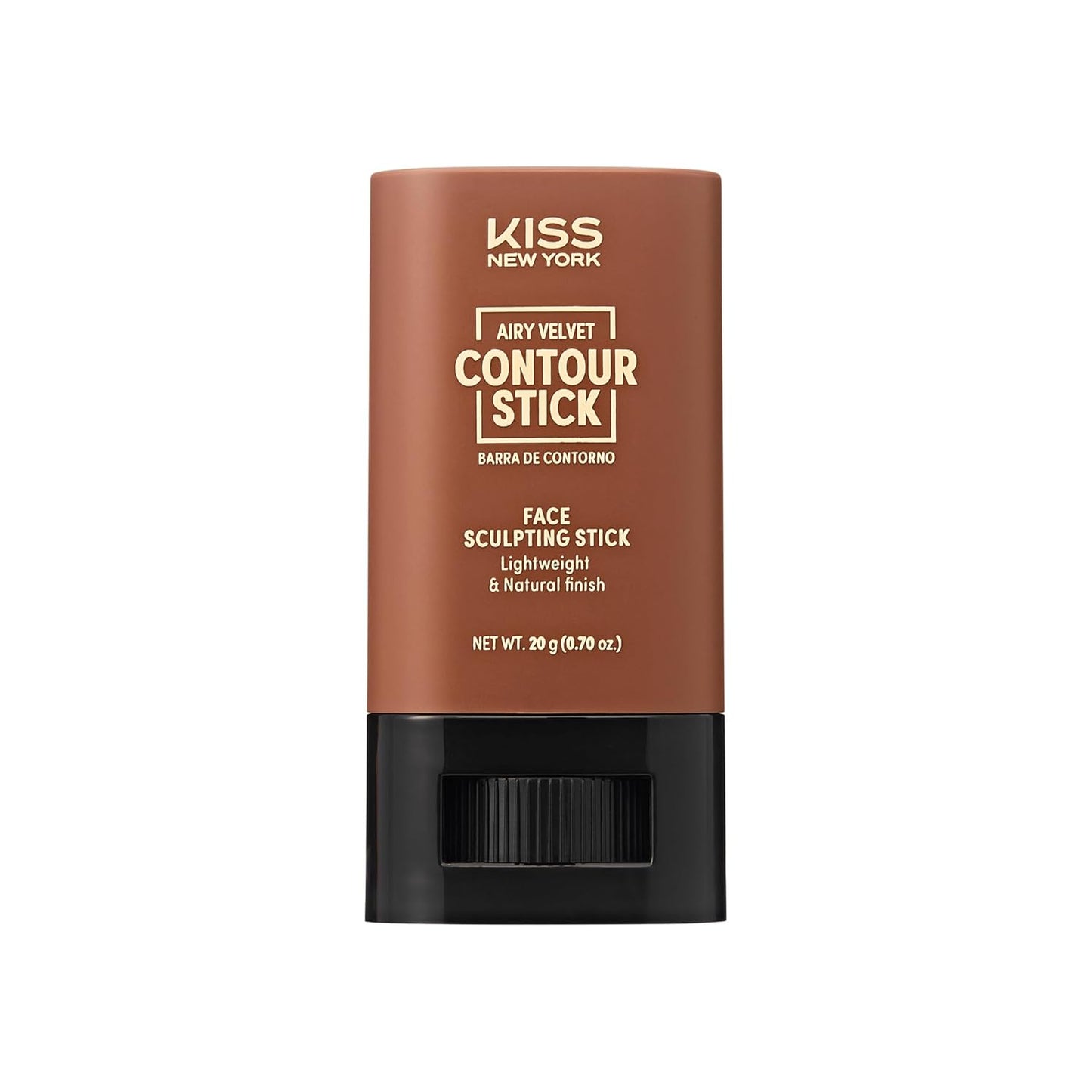 Kiss New York Airy Velvet Contour Stick - Cool Toned Face Sculpting Cream with Hyaluronic Acid & Green Tea Extract | 0.70 Ounce