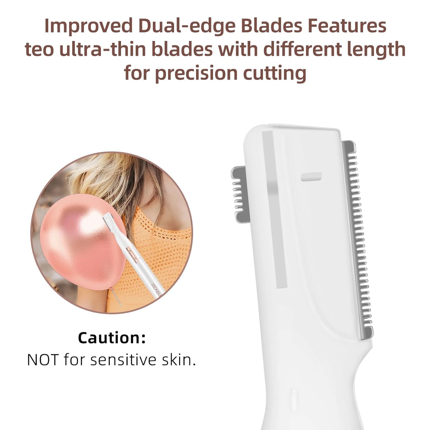 Skiennix Eyebrow Trimmer - Precision Facial Hair Remover for Chin, Neck & Upper Lip | Battery Operated