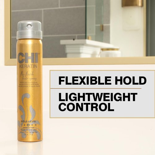CHI Keratin Flex Finish Hair Spray - Lightweight Formula for Smooth Styling & Frizz Control | 2.6 Oz