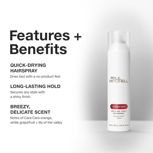 Paul Mitchell Hold Me Tight Hairspray - Flexible Hold & Lasting Shine for All Hair Types