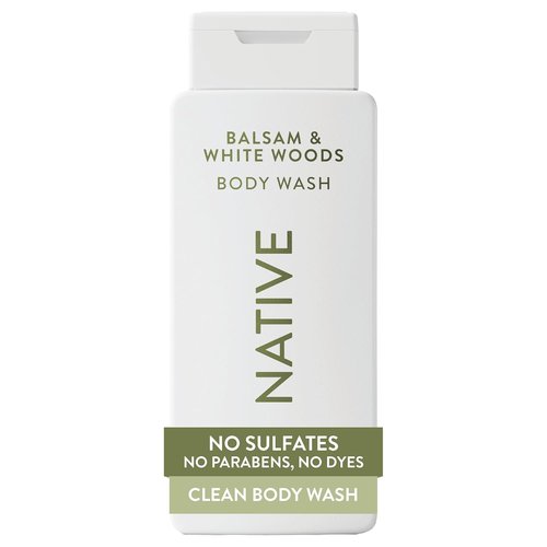 Native Body Wash - Naturally Derived Ingredients | Sulfate, Paraben & Dye Free | Balsam & White Woods, 18 oz