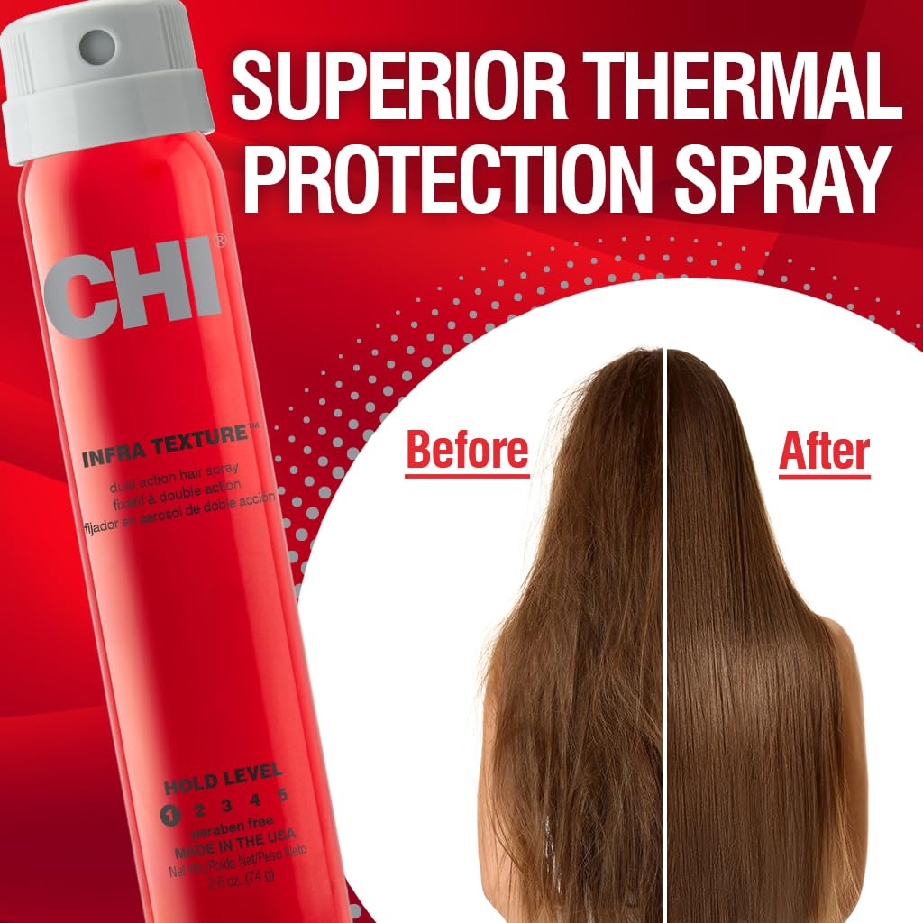 CHI Infra Texture Dual Hair Spray - Shine, Movement & Texture for All Hair Types | 2.6 Oz, Sulfate & Paraben-Free