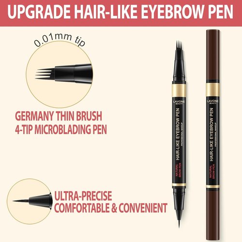 Regine Switzerland Eyebrow Pencil Kit - Waterproof Microblading Pen, Gel & Brush | Long-Lasting Blonde