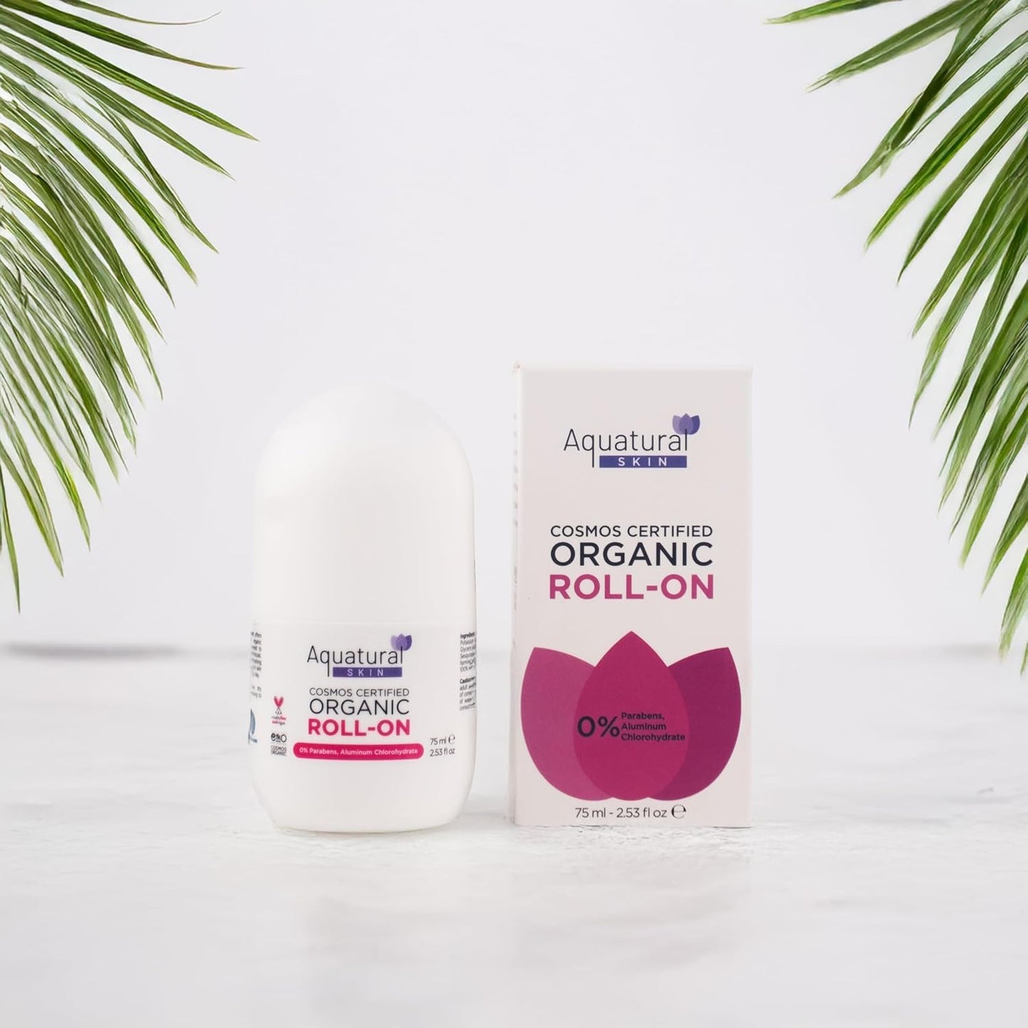 Skiennix Organic Deodorant Roll-On for Sensitive Skin - Natural Rose Vanilla, Long-Lasting 2.53 Fl Oz