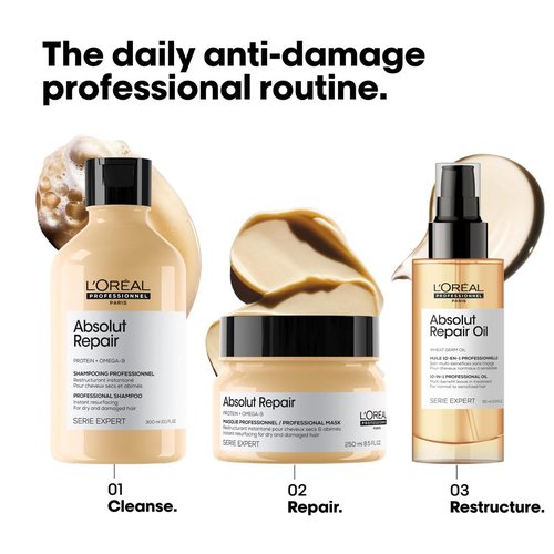 L'Oreal Professionnel Paris Absolut Repair 10-in-1 Oil - Nourishing Hair Oil for Dry & Damaged Hair
