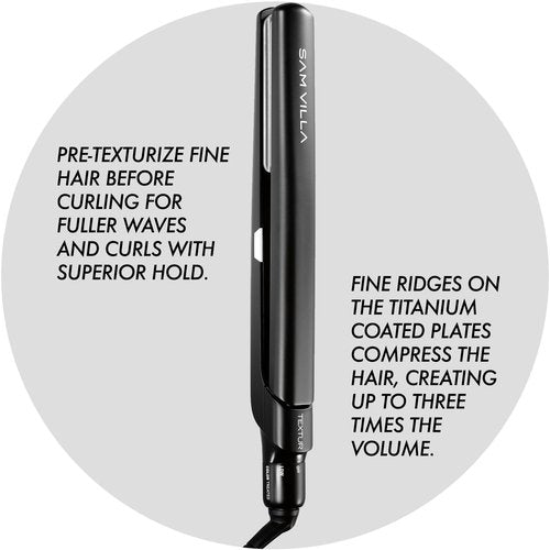 Sam Villa TEXTUR Professional Texturizing Hair Crimper - Precision Heat Control | 1 Count
