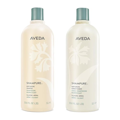 Aveda Shampure Nurturing Shampoo & Conditioner Duo - Daily Care for Normal to Medium Hair | Silicone-Free | 1 Liter