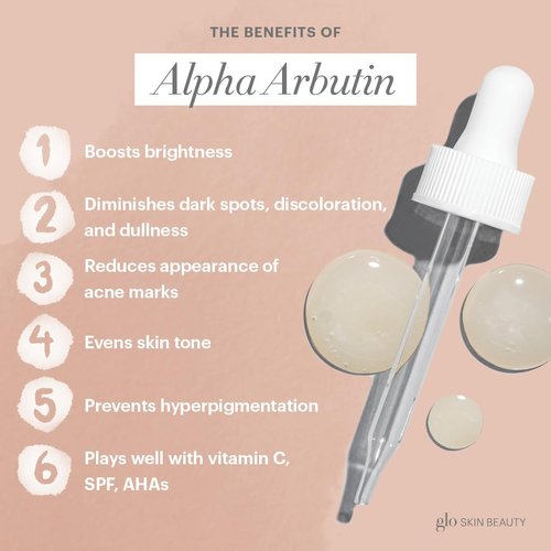 Glo Skin Beauty Hydra-Bright Alpha Arbutin Drops - Smoothing Brightening Serum for Radiant Skin