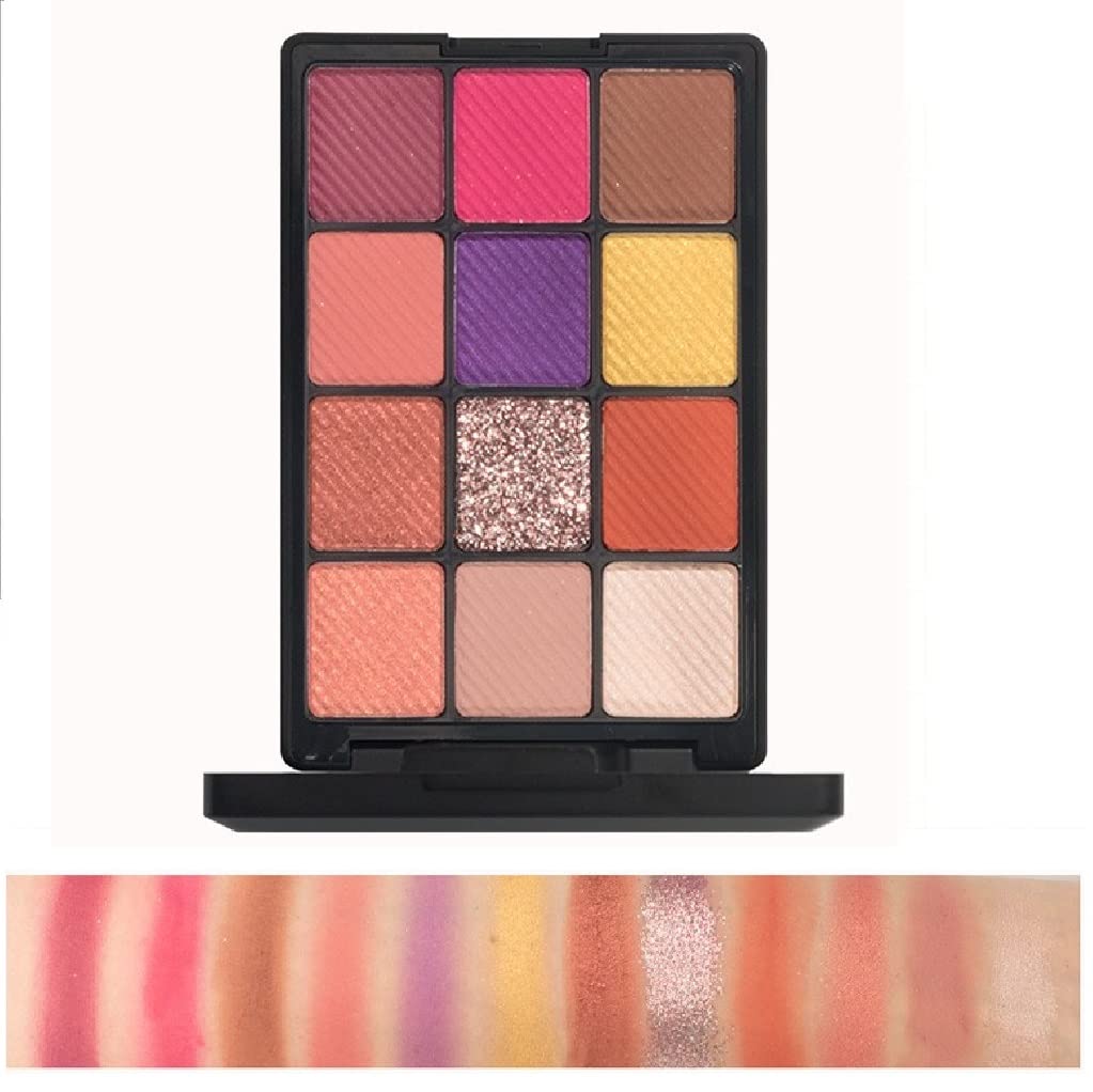 YARLADY 12 colors eyeshadow palette, himmer,matte,pearlescent eyeshadow, makeup set, Long-lasting waterproof high pigment eye makeup tray (12-2#)