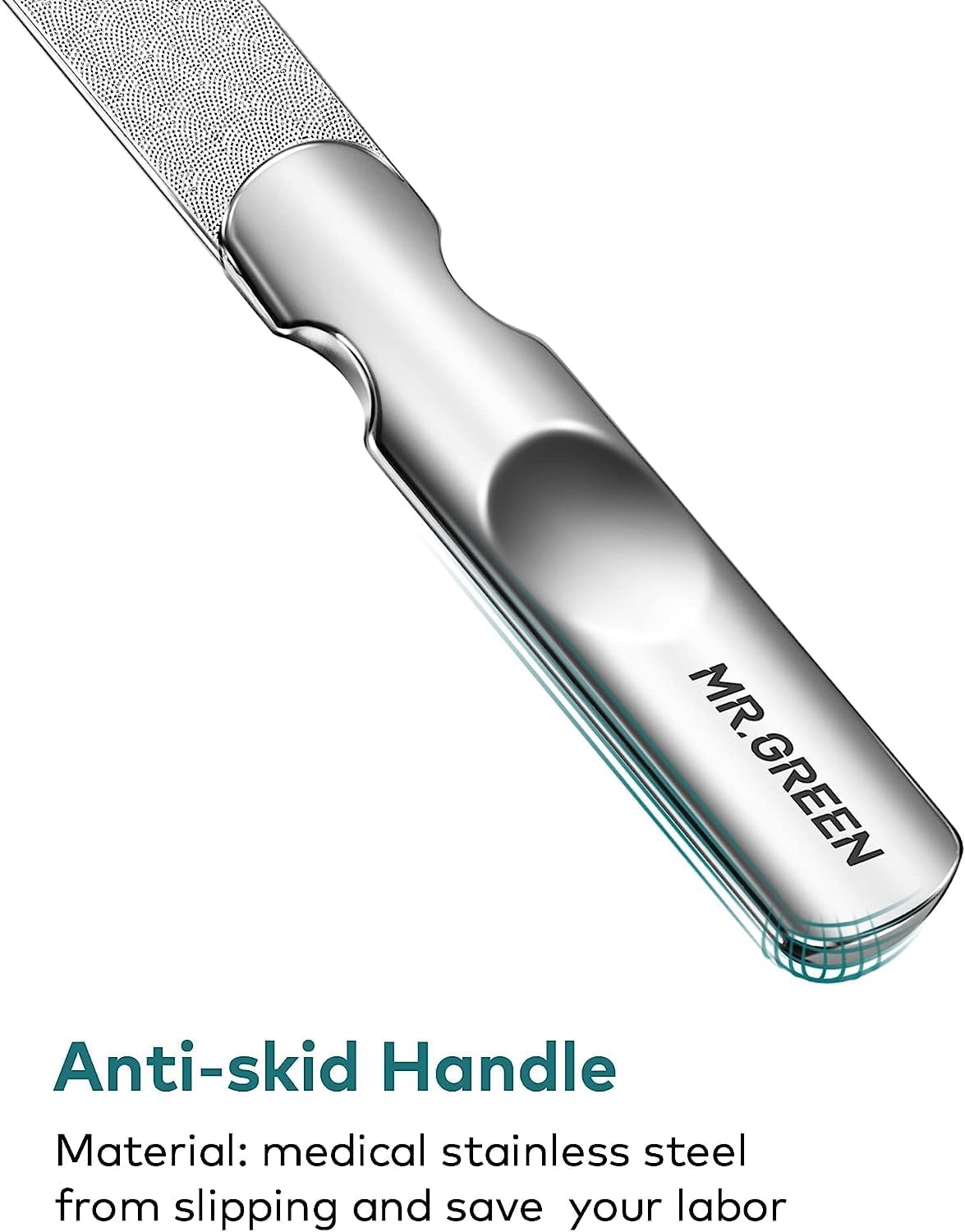 Skiennix Stainless Steel Nail File - Double-Sided Design with Anti-Slip Handle & Leather Case