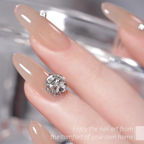 GAOY Rhinestone Glue for Nails, 15ml UV Gem Glue with Nail Art Brushes, for Charms Diamonds Jewels and Decorations
