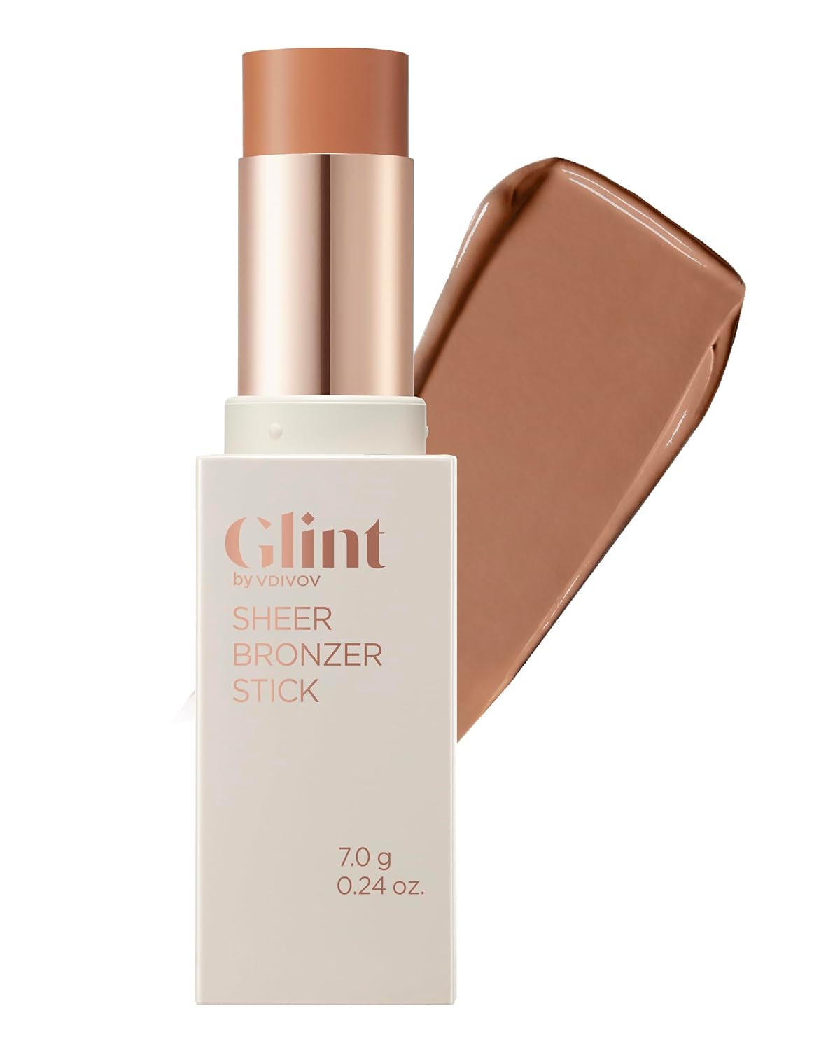 Glint Sheer Bronzer Stick - Creamy Buildable Formula for Natural Contour | Caramel, 0.24oz