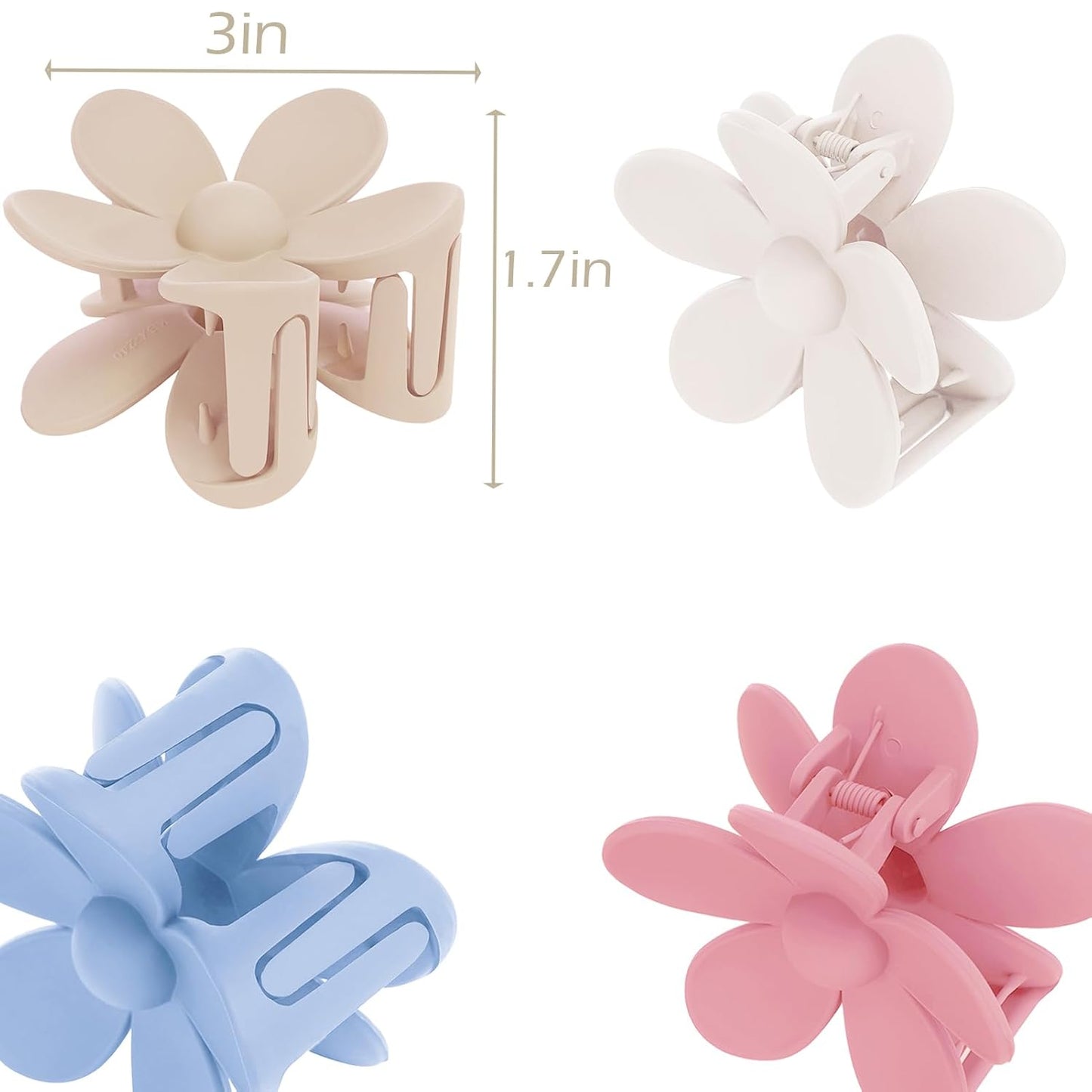 Flower Hair Clips 6 PCS Flower Claw Clips Daisy Clips for Women Matte Large Claw Clips Strong Hold Jaw Clamps Hair Accessories for Thick Hair 6 Colors