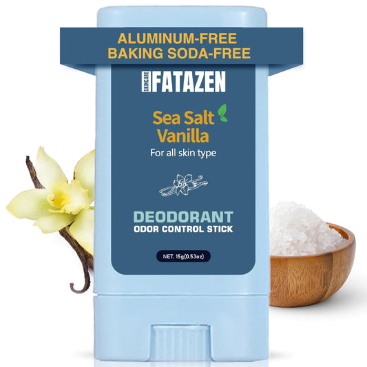 Skiennix Natural Aluminum-Free Deodorant - Gentle Odor Control Stick with Charcoal & Shea Butter | Sea Salt & Vanilla, 0.53oz